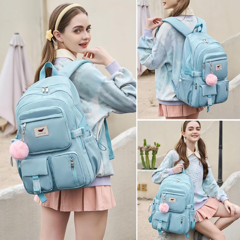 LXYGD Laptop Backpack 15.6 Inch Kids Elementary Middle High School Bag College Backpacks Anti Theft Travel Back Pack Large Bookbags for Teens Girls Women Students (Blue) - Image 2